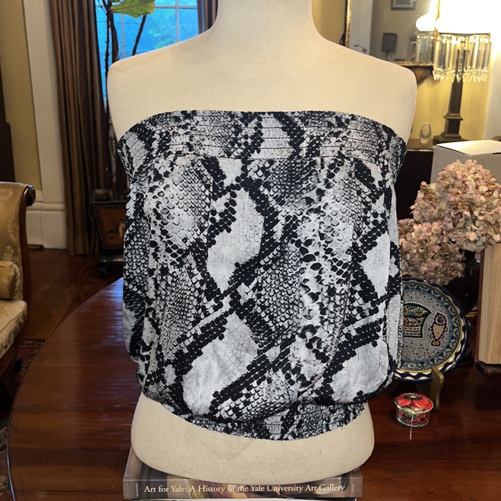 Sofia Collection Leopard Satin Tube Top